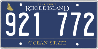 RI license plate 921772