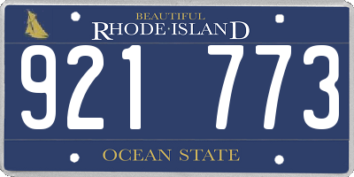 RI license plate 921773