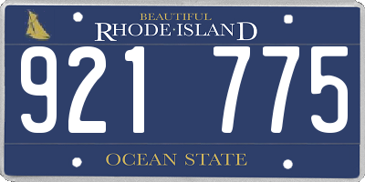RI license plate 921775