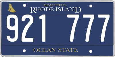 RI license plate 921777