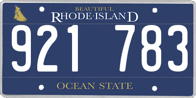 RI license plate 921783