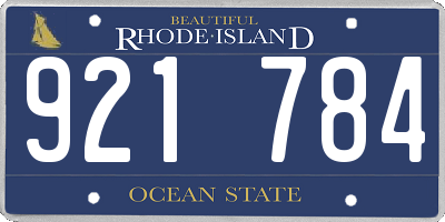 RI license plate 921784