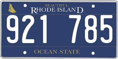 RI license plate 921785