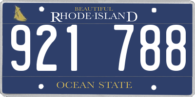 RI license plate 921788