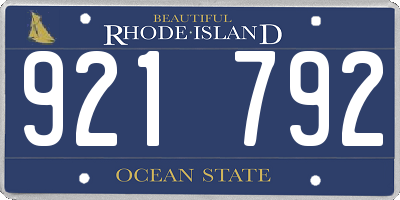 RI license plate 921792
