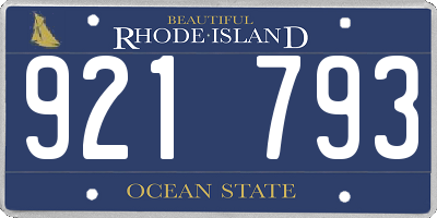 RI license plate 921793