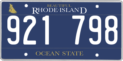 RI license plate 921798