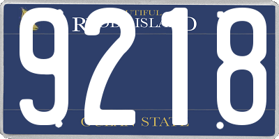 RI license plate 9218