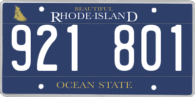 RI license plate 921801