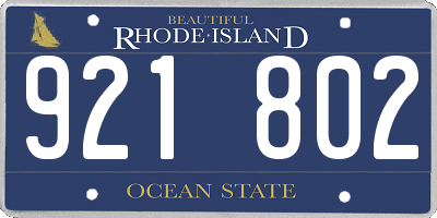 RI license plate 921802