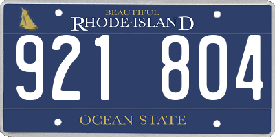 RI license plate 921804
