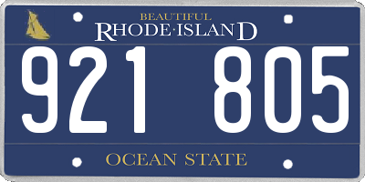 RI license plate 921805