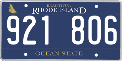 RI license plate 921806