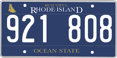 RI license plate 921808
