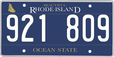 RI license plate 921809