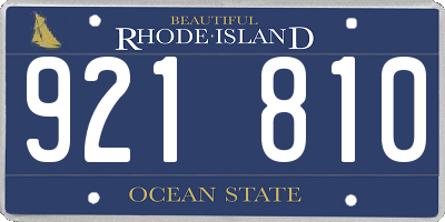 RI license plate 921810