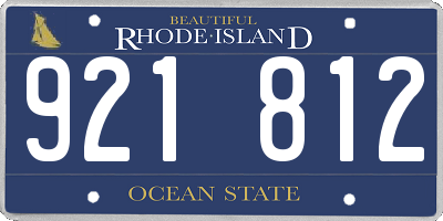 RI license plate 921812