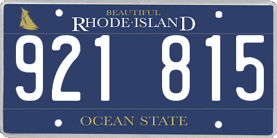 RI license plate 921815