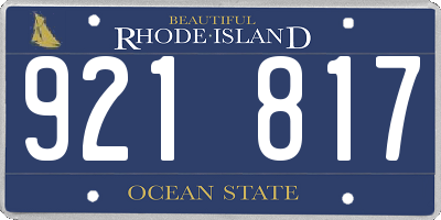 RI license plate 921817