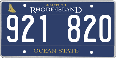 RI license plate 921820