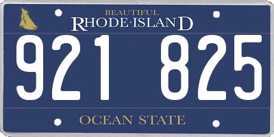 RI license plate 921825