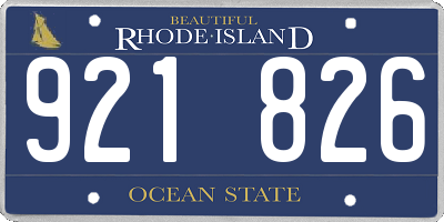 RI license plate 921826