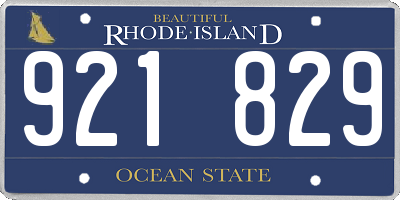 RI license plate 921829