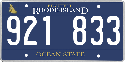 RI license plate 921833