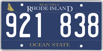 RI license plate 921838