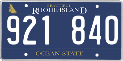 RI license plate 921840