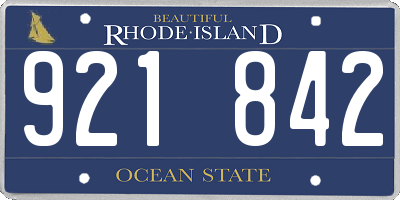 RI license plate 921842