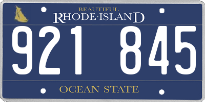 RI license plate 921845