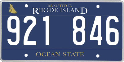 RI license plate 921846