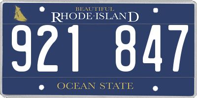 RI license plate 921847