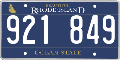 RI license plate 921849
