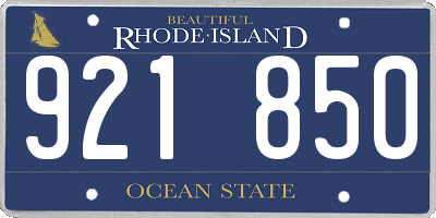 RI license plate 921850