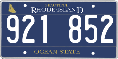RI license plate 921852