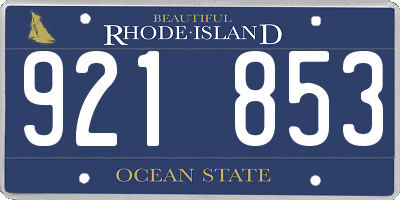 RI license plate 921853