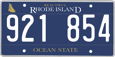 RI license plate 921854