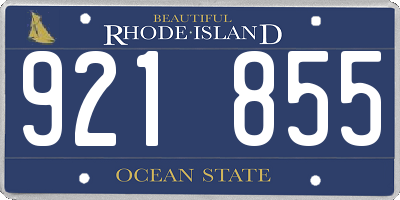 RI license plate 921855