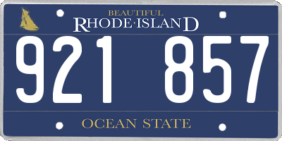 RI license plate 921857