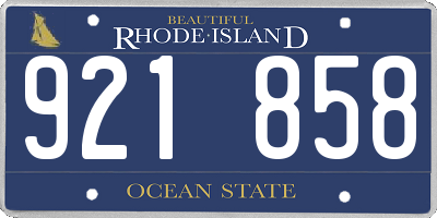 RI license plate 921858