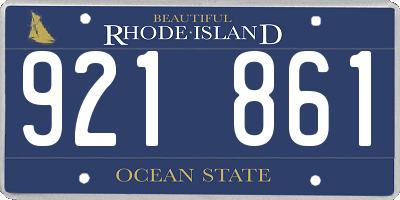 RI license plate 921861
