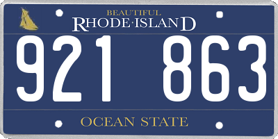 RI license plate 921863