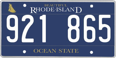 RI license plate 921865