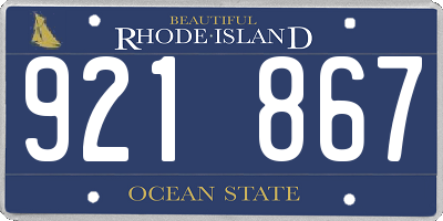RI license plate 921867