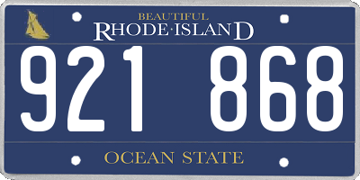 RI license plate 921868