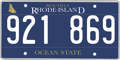 RI license plate 921869