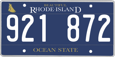 RI license plate 921872