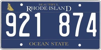 RI license plate 921874